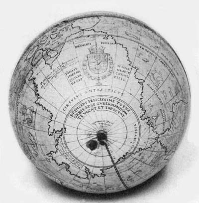 South Polar
Region on Globe of Antonio Spano, 1593.