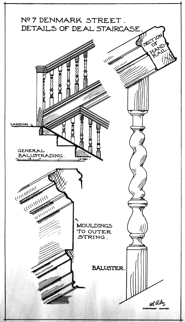 N<sup>O</sup>. 7 DENMARK STREET. DETAILS OF DEAL STAIRCASE.